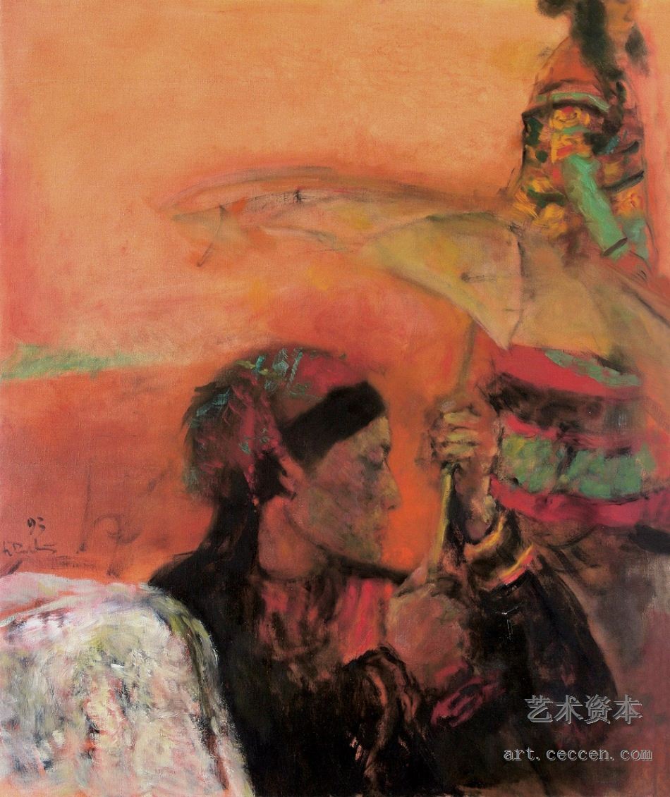 何多苓 《打黄伞的女人》